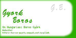 gyork boros business card