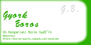 gyork boros business card